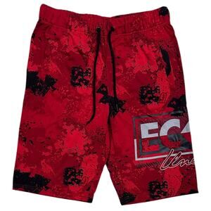 Ecko Unltd Men's Reflective Puff Print Activewear Shorts in Black Camo